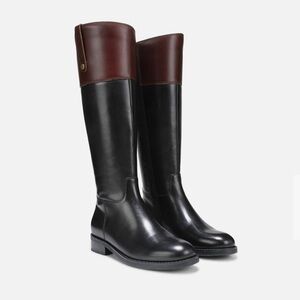 Black and Brown Over the Knee Boots with Classic Silhouette